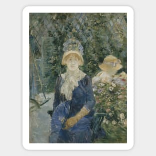 Woman in a Garden by Berthe Morisot Sticker